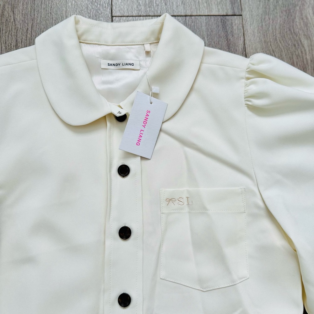 Sandy Liang Off-White Somm Minidress NWT - Picture 11 of 12